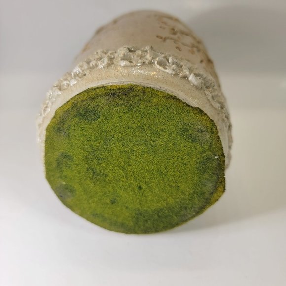 Handmade Vase Stoneware Ceramic Tree Design Tan Sand Color Glazed Japandi 7" - Picture 7 of 7